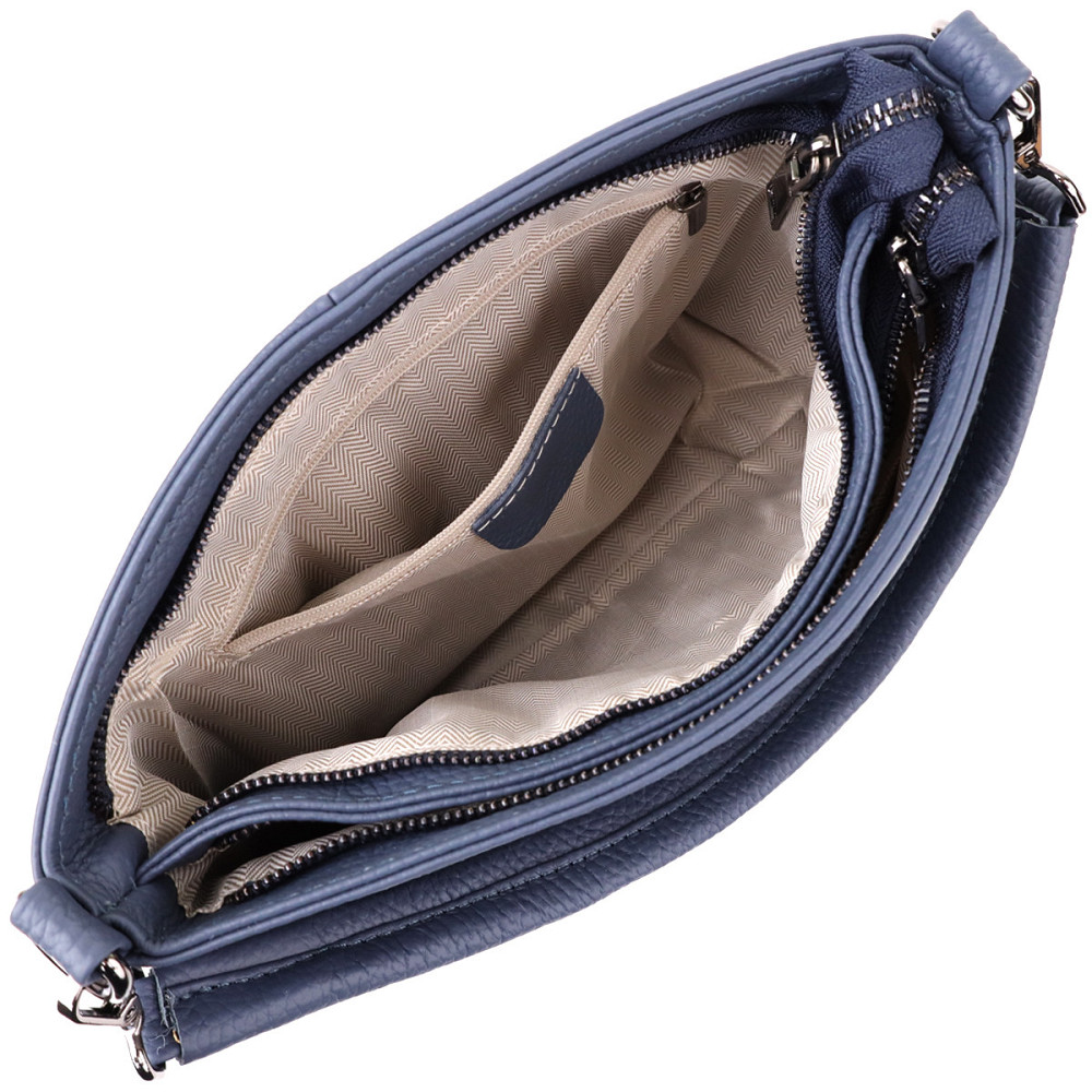 Практична жіноча сумка на два відділення з натуральної шкіри Vintage 23016 Синій Київ - фото 8