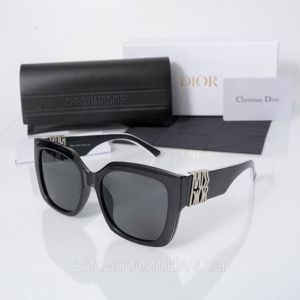 Сонцезахисні брендові жіночі окуляри Dior (0622) чорні Київ - фото 1