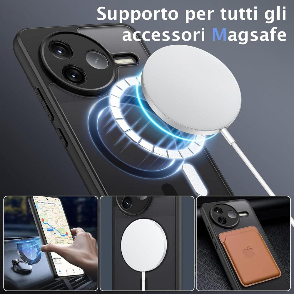 Чохол Telaso для Poco F7 Pro / Redmi K80 5G 6.67" чорний MagSafe сумісний прозорий матовий ударостійкий антижир тонкий повний Київ - фото 7