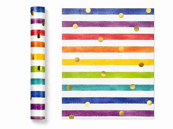 Папір подарунковий Premium Glitter Акварельні смуги 70смх1,5м ТМ GERMAN PAPER Київ