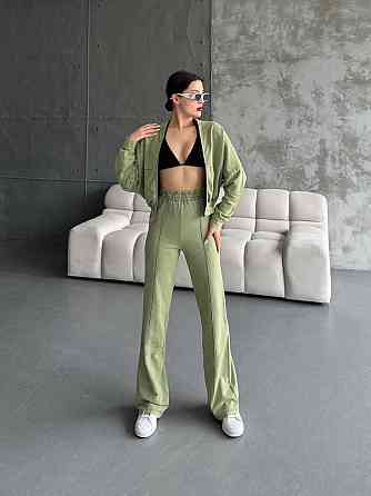 Женский прогулочный костюм двойка облегченная двунить варенка Хаки, 44 Одесса