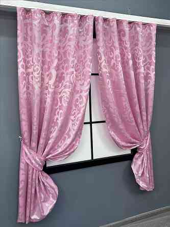 Комплект коротких штор VR-Textil Жакард Вензель № 476ш Рожевий 130х170 см 2 шт (35-0202) Київ