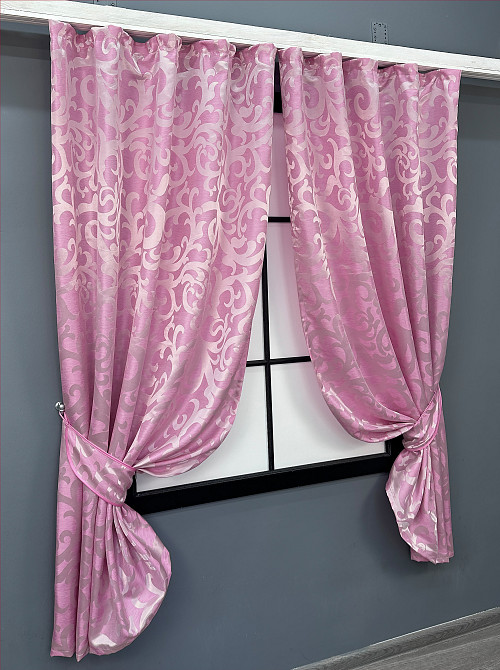 Комплект коротких штор VR-Textil Жакард Вензель № 476ш Рожевий 130х170 см 2 шт (35-0202) Київ - фото 2
