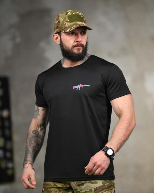 Тактична футболка SELION Gun black ТР6766 Одеса - фото 3