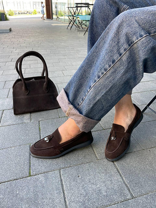 Mermaid Лофери жіночі Mermaid Б-1 шоколодні/чор.під (весна-осінь, замша натуральна) (6007) Коломия - фото 3