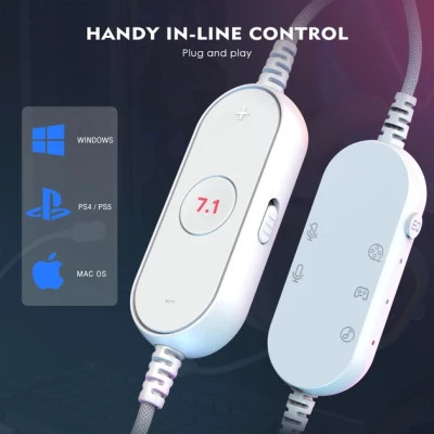 Навушники Fifine H6 RGB 7.1 White (H6W) Вінниця - фото 11