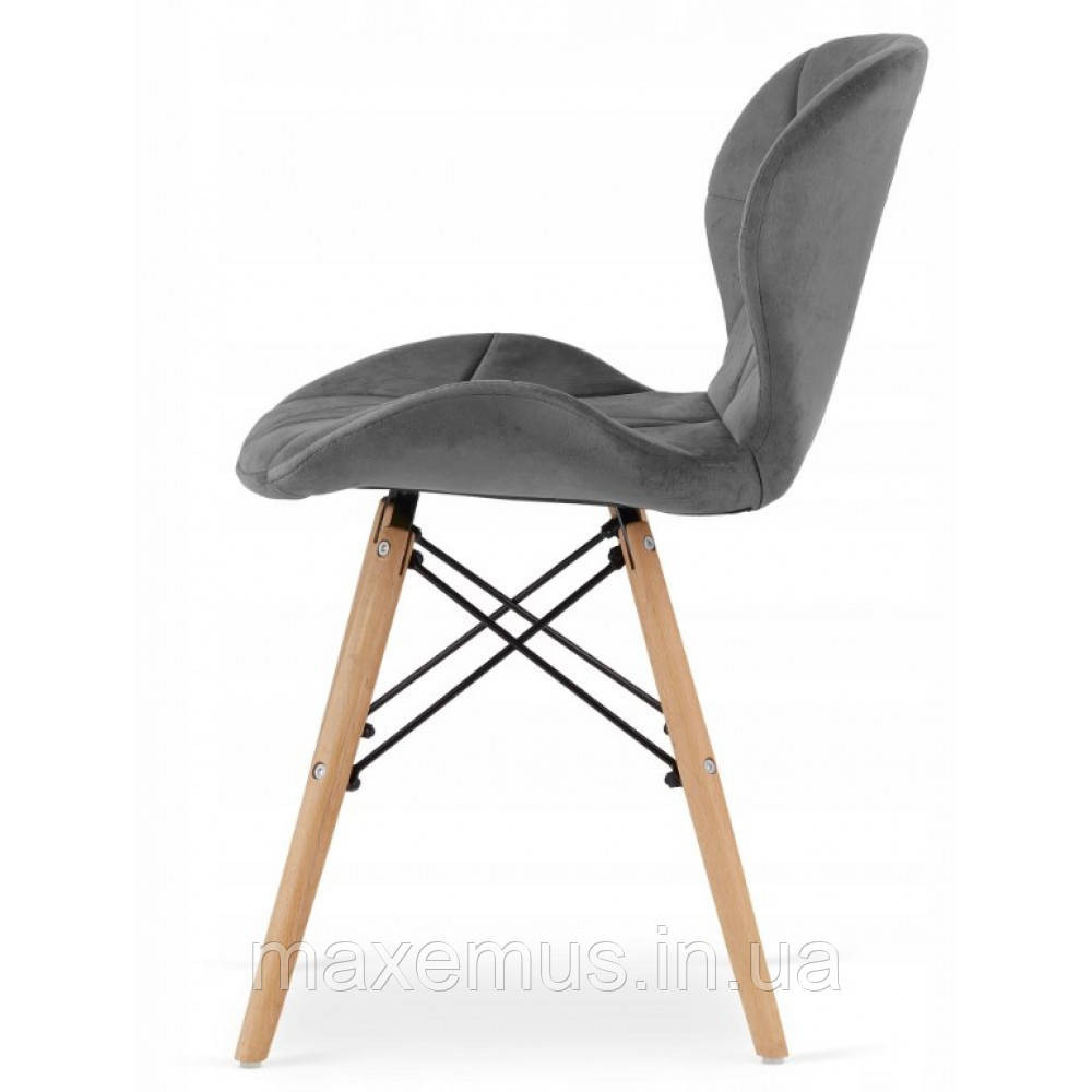 Кухонний стілець В-531 м'який табурет на ніжках дерево бук в вітальню обідній стілець на кухню велюр Мостиська - фото 5