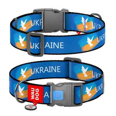 Ошейник для животных WAUDOG Nylon с QR-паспортом "Знамя" пластиковый фастекс XXL (284-0229) Винница