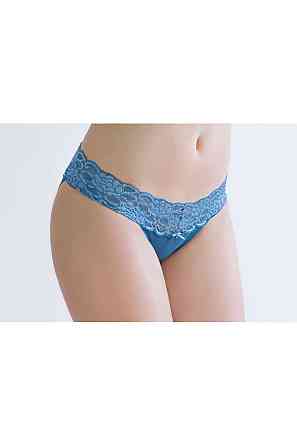 Стринги жіночі з бавовни з мереживним поясом Marsana 01-008 S, M, L, XL, Ментол Київ