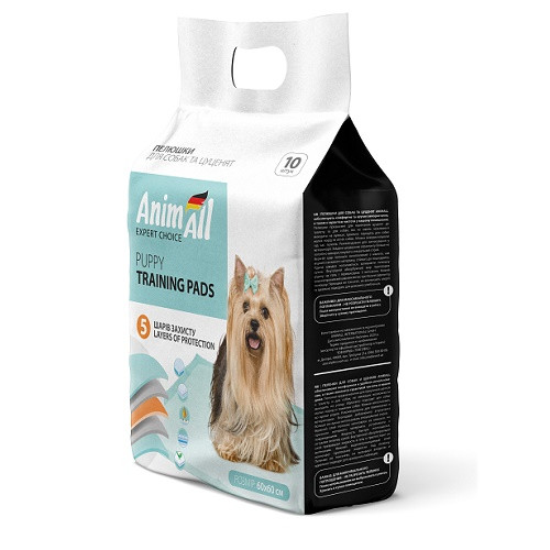 Пелюшки AnimAll Puppy Training Pads для собак і цуценят, 60 х 60 см, 10 штук Київ - фото 1