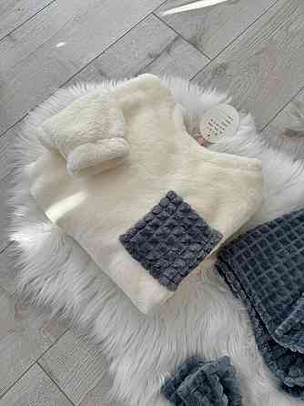 Женская уютная теплая пижама: кофта и шорты + повязка на голову из турецкой махры Серый, 46/48 Одесса