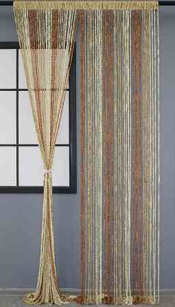 Шторы-нити спираль с люрексом Бежевый с молочно-коричневым 300х300см 1 шт (61-016) Киев