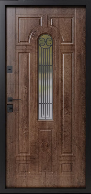 Двері вхідні SARMAK Елегант Термо Лучія дерев'яна панель ArWood горіх світлий / він спил коньяк 960х2040 мм Київ - фото 2