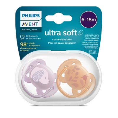 Пустышка Philips AVENT Ultra Soft ультрамягкая 6-18 мес 2 шт (SCF091/18) Винница - изображение 3