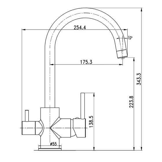 Змішувач для кухні Imprese Daicy-U на дві води з підключенням до фільтру 55009-U Київ