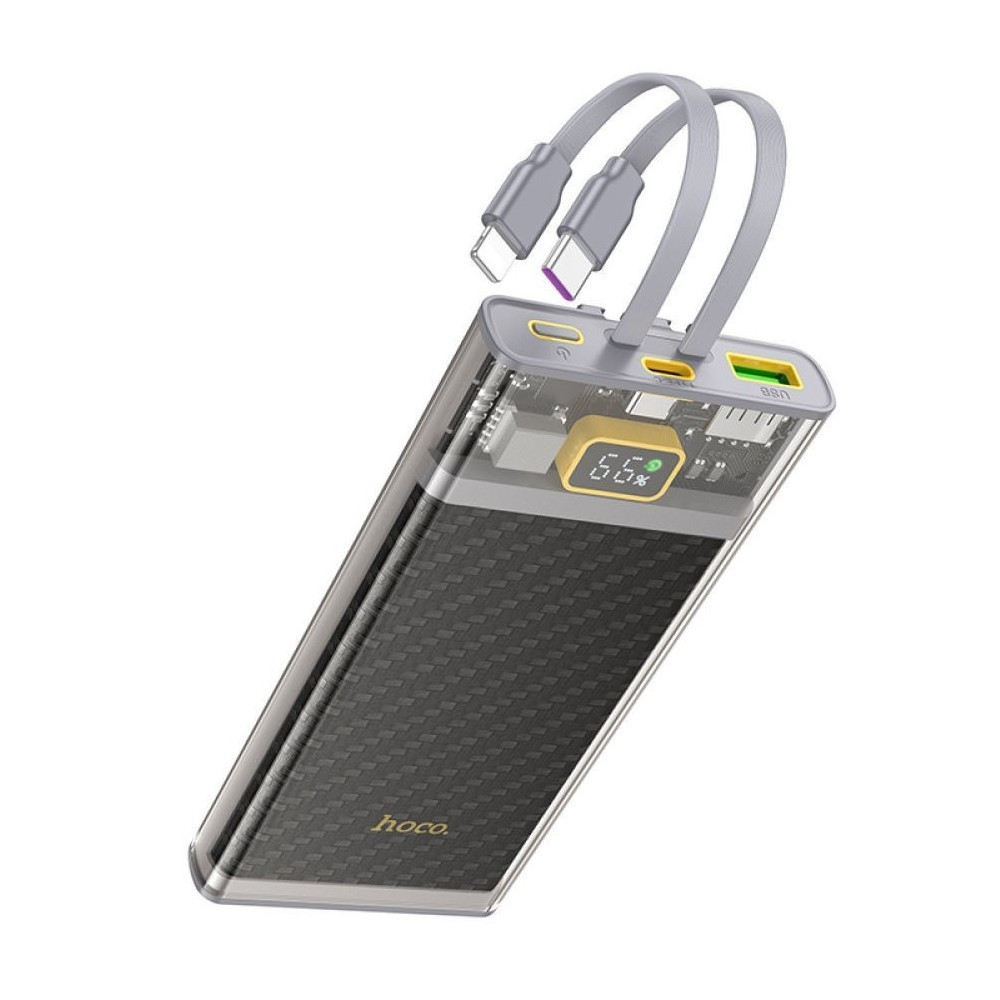 Зовнішній акумулятор HOCO J104 Discovery edition 22.5W fully compatible power bank with cable(10000mAh) Gray Київ - фото 5