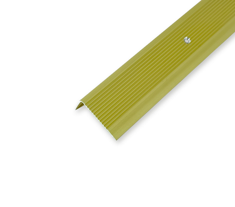 Поріжок сходовий рифлений БРП-060 анодований 45x22 мм (колір золото) 1800 Бровари - фото 1