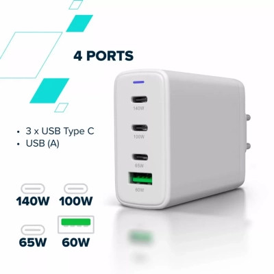 Зарядний пристрій Canyon CU140ACC GaN 150W 3xPD 1xQC EU White (CNS-CUW140ACC) Вінниця - фото 5