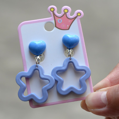 Кліпси дитячі Зірочки 45 на 30 мм блакитний Київ - фото 1