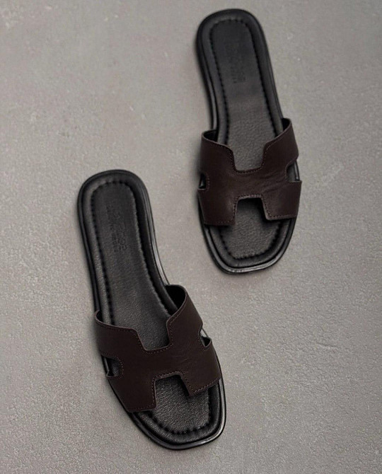 Mermaid Шльопанці жіночі класичні на плоскій підошві літні з натуральної шкіри Mermaid 2393 кор Коломия - фото 4