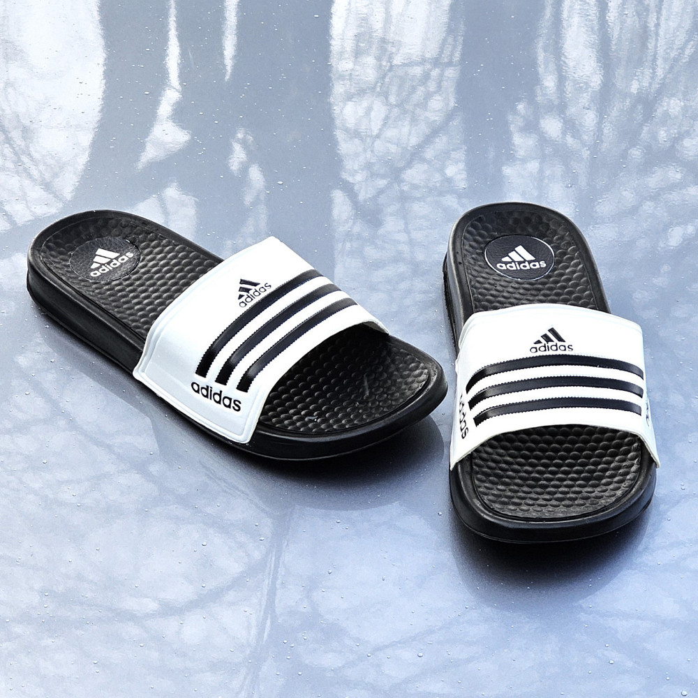 Шльопанці Adidas Чорні Сланці Тапочки Білі Адідас Жіночі (розміри: 37,38,39,41) Дніпро - фото 2