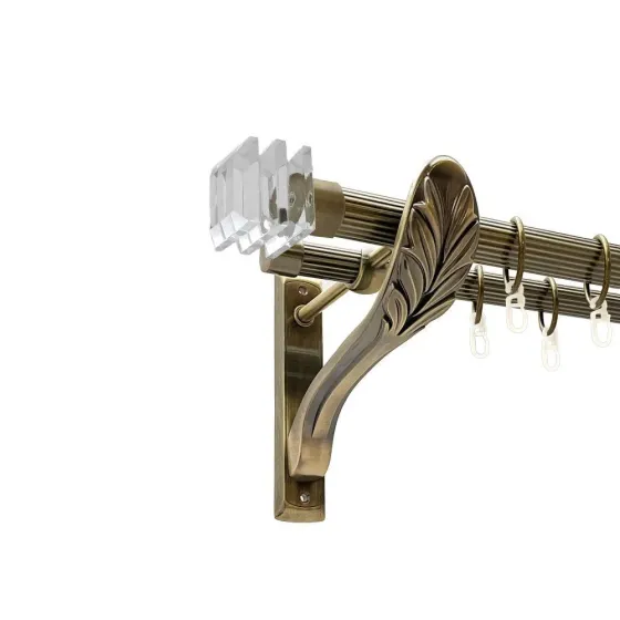 Карниз Orvit Міліора металевий дворядний ретро рифлена труба кільце металеве Антик 25\19 мм 200 см Львов