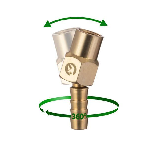 Шарнір поворотний, внутрішня різьба 1/4" на шланг 10 мм, латунь, STORM INTERTOOL PT-2202 Київ - фото 4
