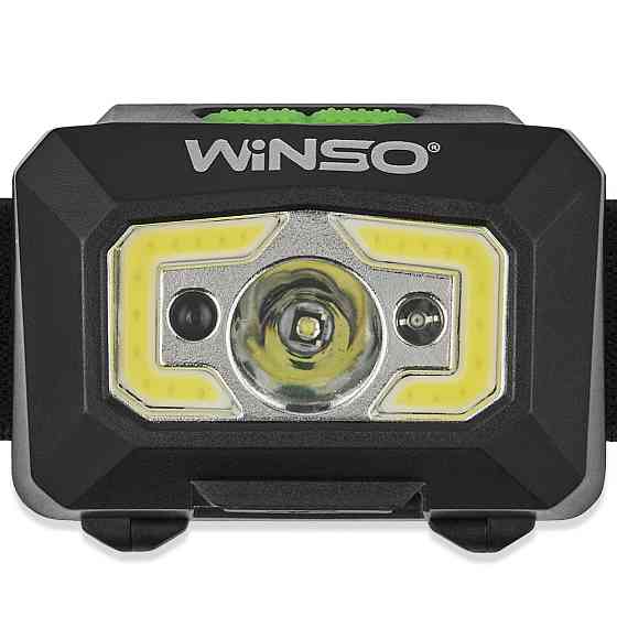 Фонарь налобный Winso 240Lm, 3W XPE+ COB, 1200mAh, с сенсором белый/красный Львов