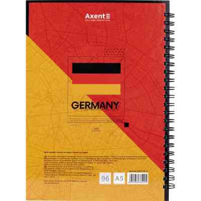 Блокнот Axent на спирали твердая обкл., А5, 96л. Berlin (8032-05-A) Винница
