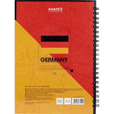 Блокнот Axent на спирали твердая обкл., А5, 96л. Berlin (8032-05-A) Винница - изображение 2
