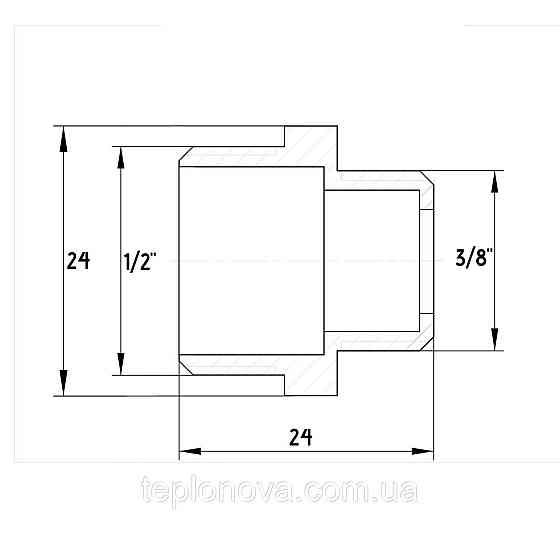 Ниппель редукционный никелированный 1/2″НР х 3/8″НР штампованный под прокладку А0542-1А(нк) VA Черновцы