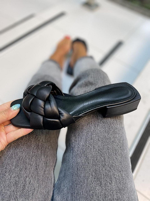 ARLEN Шльопанці жіночі ARLEN Ш-Коса чорні (літо, шкіра натуральна) (4875) 39 Коломыя - изображение 1