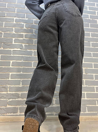 Джинсы женские Its Basic 4133 Baggy jeans свободные утепленные байка высокая посадка черные, черный, Одесса - изображение 8