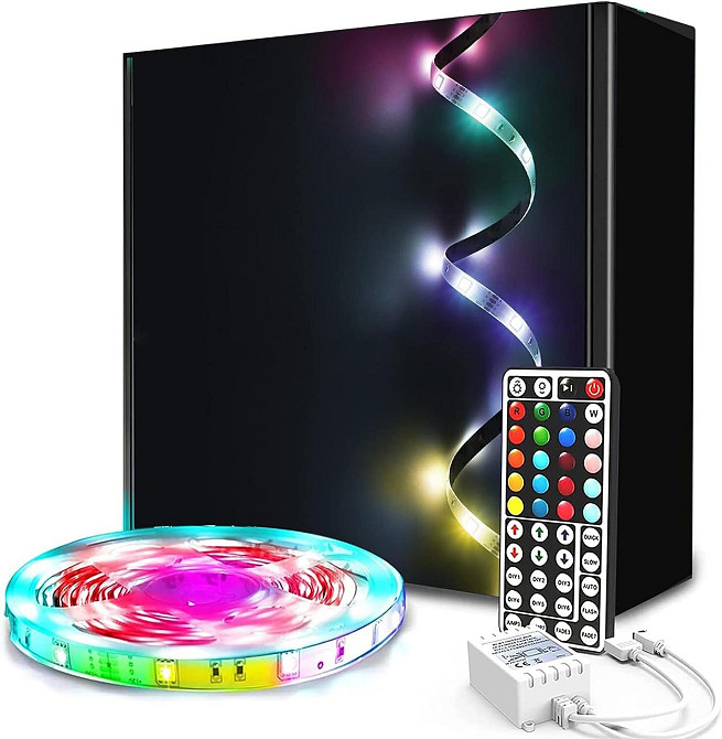 LED-лента Phopollo RGB 7,5 м: многоцветная лента с пультом ДУ и 44 режимами, 12В Киев - изображение 10