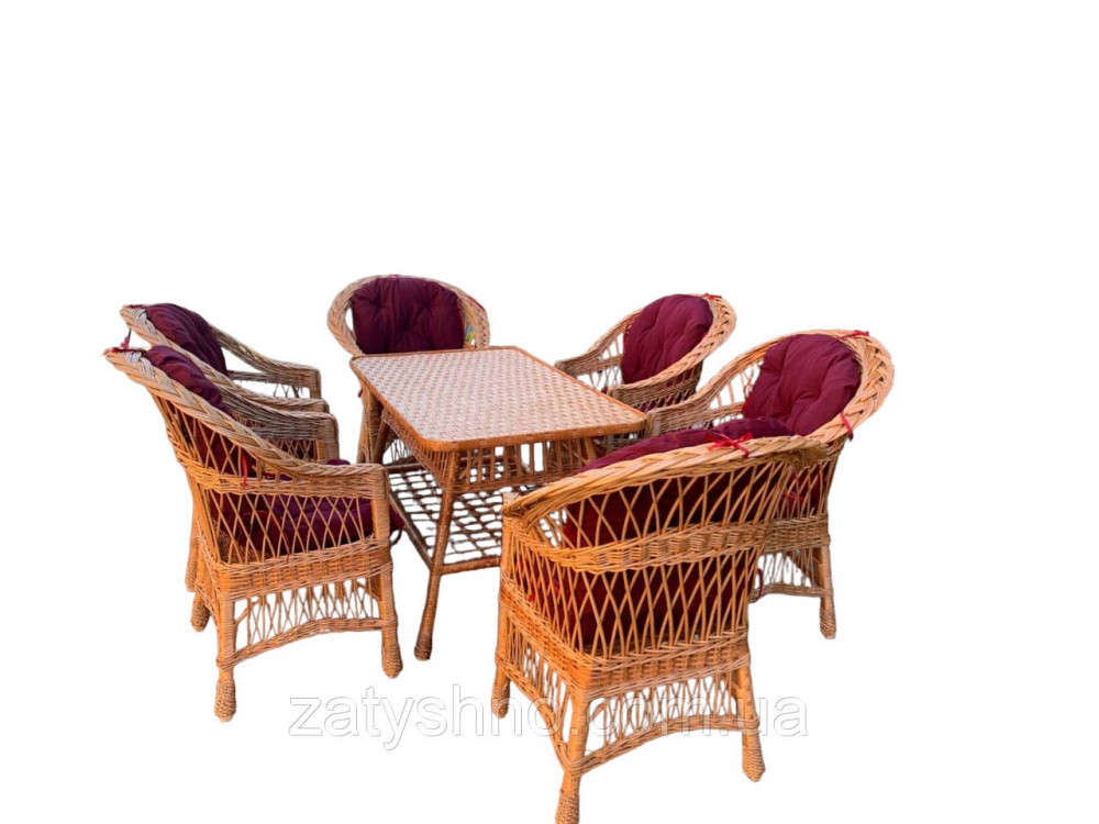 Меблі плетені з накидками та великим столом Київ - фото 6