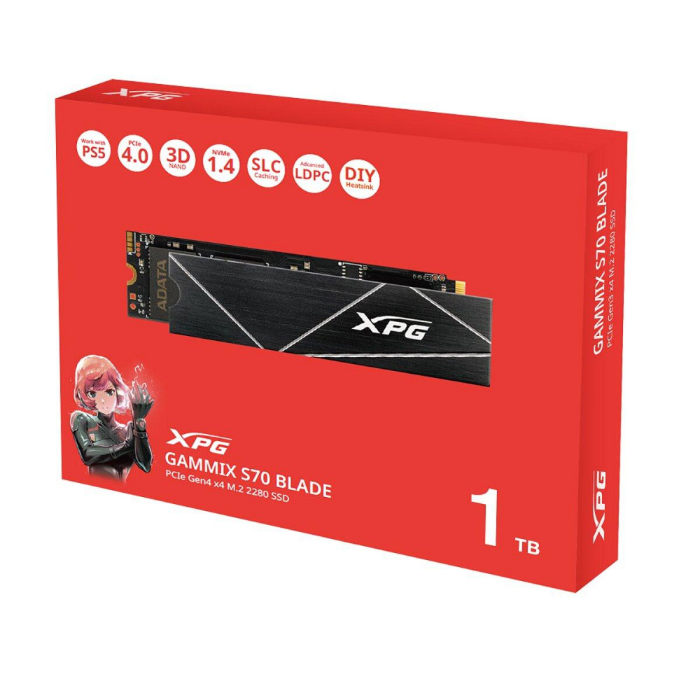 SSD диск накопитель M.2 ADATA GAMMIX S70 BLADE 1TB 2280 PCIe 4x4 NVMe 3D NAND Read/Write:7400/5500 MB/sec Одесса - изображение 7
