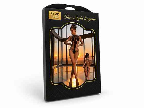 Боди сетка Star Night с узором, черное, OS (S–L) Sex Aura Киев