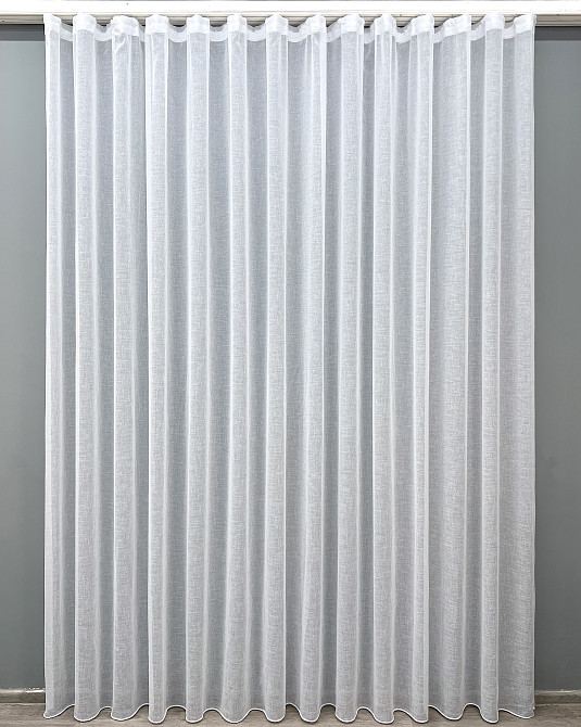 Тюль VR-Textil 2037т Лен Шлифованный однотонный с отблеском Белый 400х270 см (42-1158) Киев - изображение 2