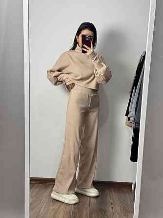 Женский базовый теплый костюм: кофта и штаны Турецкая Ангора Беж, 48/52 Одесса