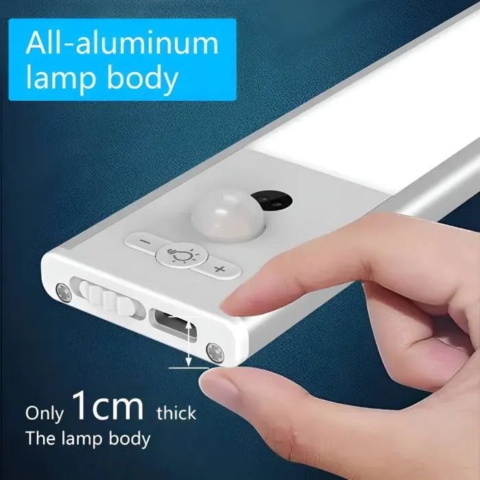 LED-светильники под шкаф с датчиком движения, 2 шт. — аккумуляторные 1100 мАч, USB, 2 цвета, диммер, магнитное крепление Киев - изображение 2