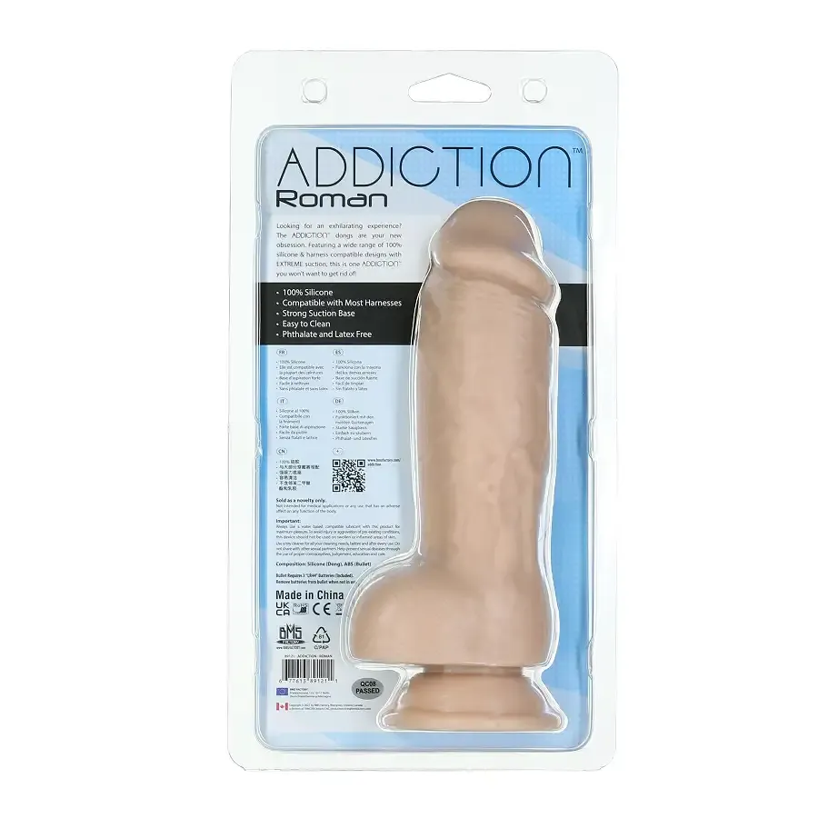 Реалистичный фаллоимитатор ADDICTION Roman 8″ Girthy Dong, длина 22 см, диаметр 6 см Львов - изображение 5