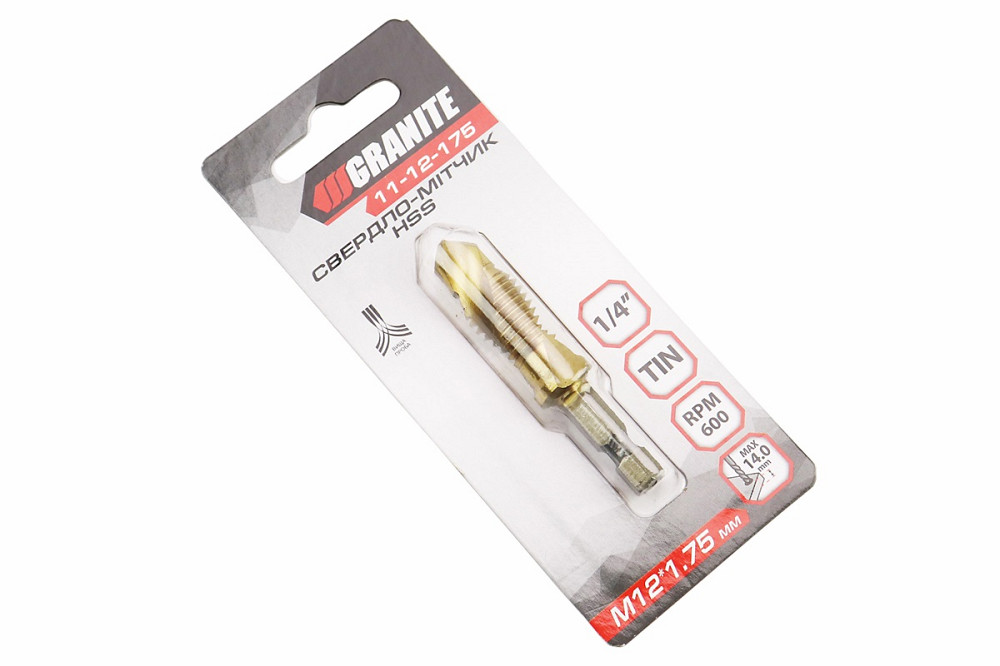 Свердло-мітчик по металу M12x1,75мм HSS DIN338 11-12-175 Київ - фото 1