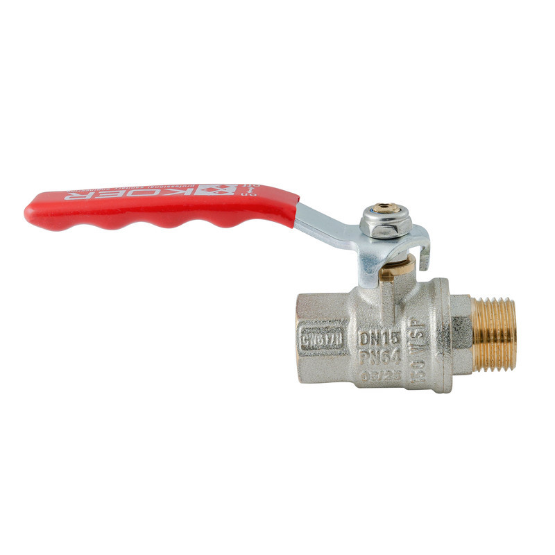 Кран кульовий ГШВ Koer Extreme KE.215-15 - 1/2" FM ручка "важіль" червона (KR5750) Київ - фото 2