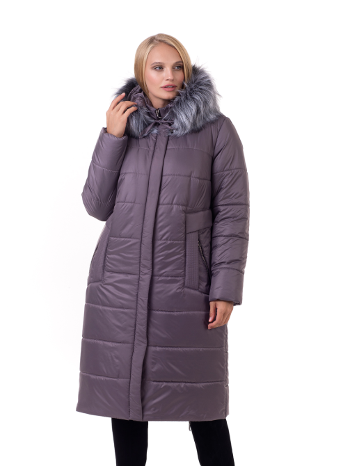 Жіночий пуховик великих розмірів від виробника ліловий Київ - фото 1