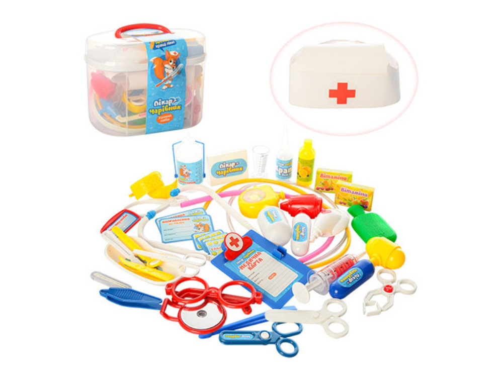 Доктор M 0461 U/R (24шт) стетоскоп, шприц, очки, 36 предм., в чемодані, 22*17*12 см, шт Київ - фото 1