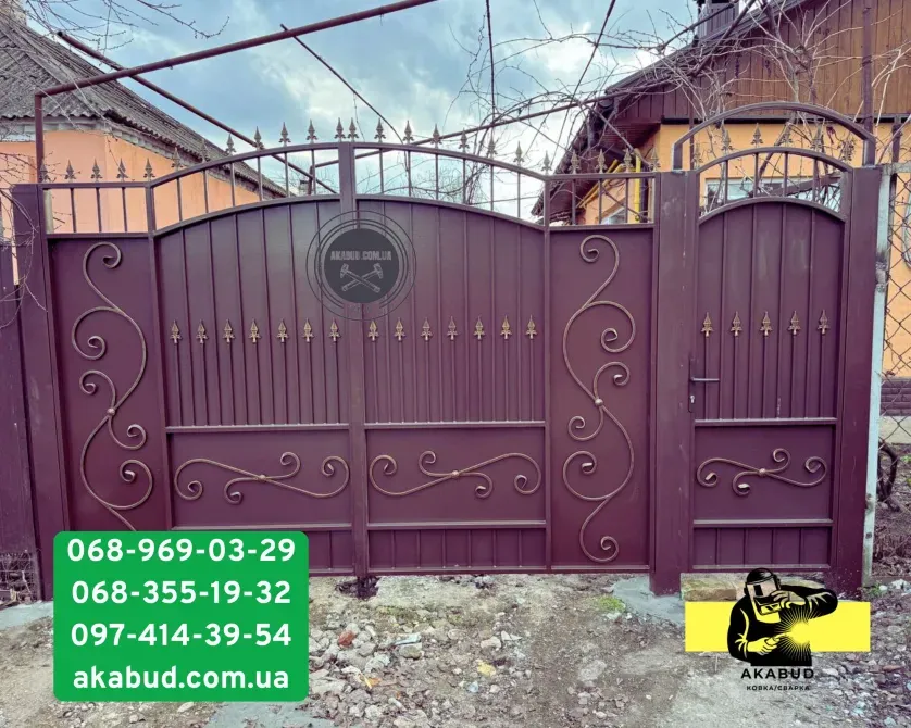 Паркани з профлиста, навіси, ворота відкатні та розпашні Кривий Ріг - фото 4