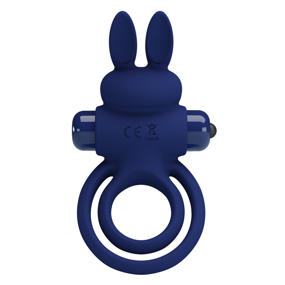 Віброкільце подвійне PRETTY LOVE Vibro Bunny III зі стимуляцією для клітора, синє, 9.7 х 6.5 см Sex Aura Київ - фото 3