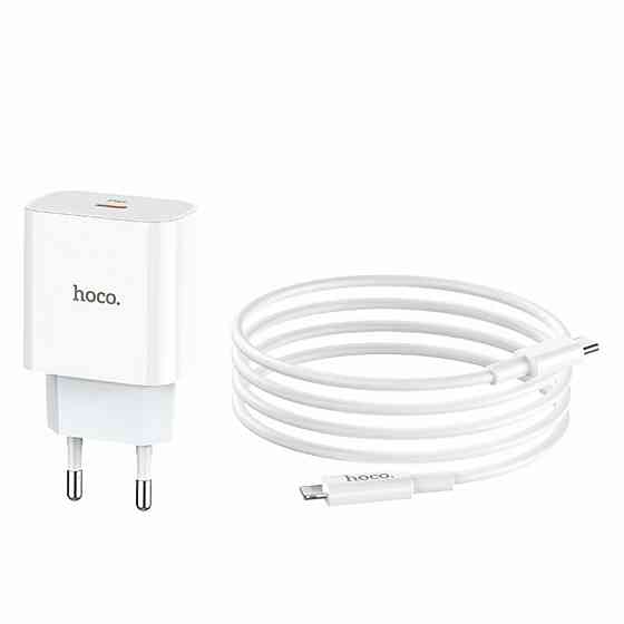 Мережевий зарядний пристрій HOCO C76A Plus Speed source PD20W charger set(C to iP) White Киев