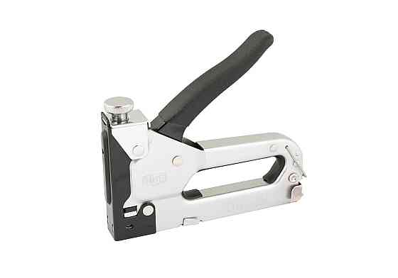 Степлер пружинний MASTERTOOL скоба R53 4-14 мм, плавне регулювання сили удару, корпус метал/хром 41-0906 Коломыя