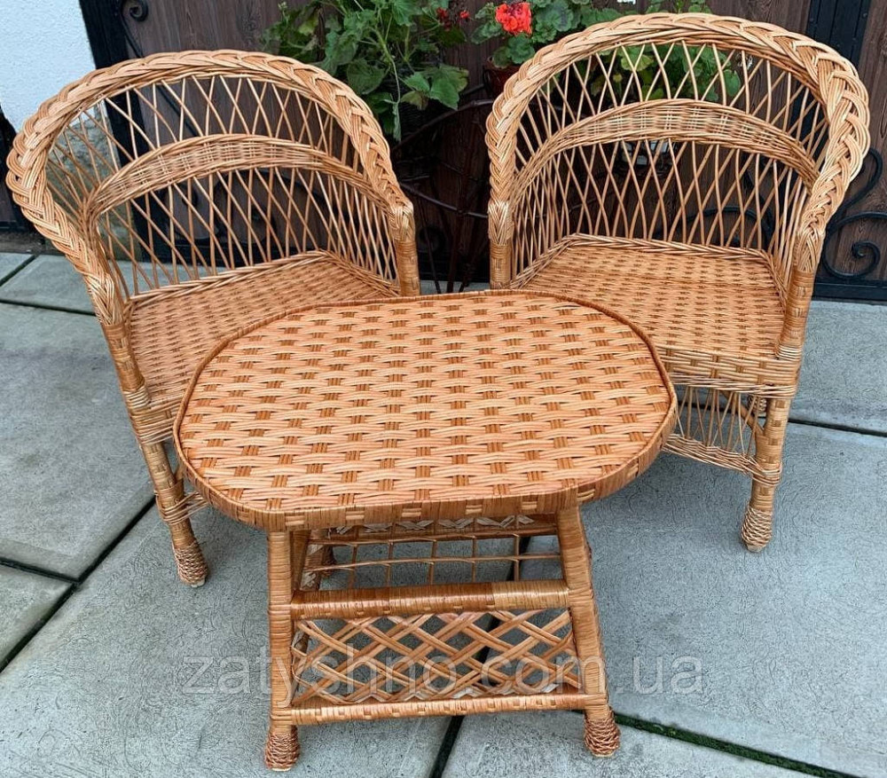 Набор плетеной мебели из двух кресел и стола Киев - изображение 5